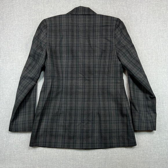 Vintage Y2K Pendleton Wool Blazer Womens 8 Gray Plaid Academia Career Office - Picture 6 of 12